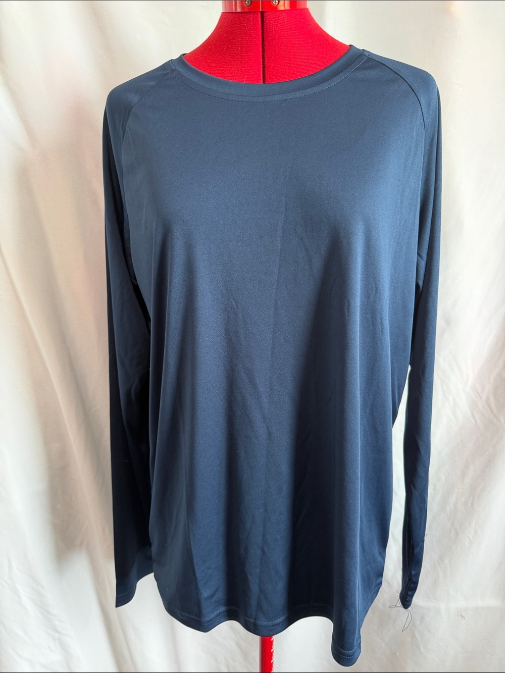 Men's Long Sleeve Crew Neck Shirt - Dark Blue